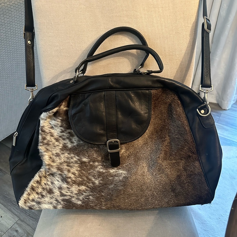 Genuine leather cowhide duffle